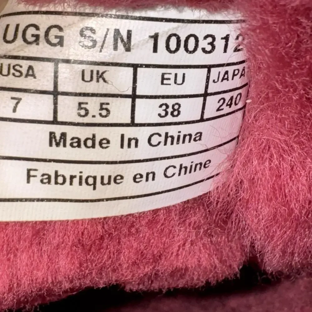 Ugg‎ Australia Women's Red And Silver Sequin Short Boot SN 1003121 US 7